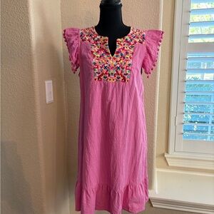 Pink Embroidered Dress